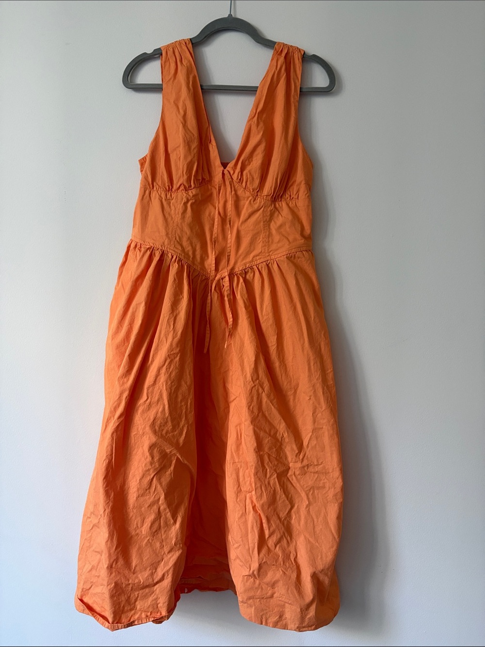 Sleeveless Orange V-Neck Women’s Dress